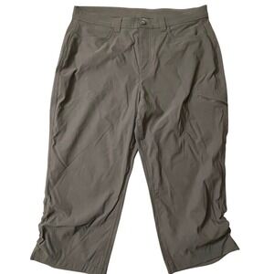 Eddie Bauer Rainier Capris Womens 16 Gray Stretch Quick‎ Dry UPF 50 Outdoor NWT